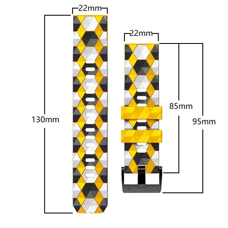 Football Pattern Sports Strap for Garmin Fenix 8 7 7X 6 6X 5X