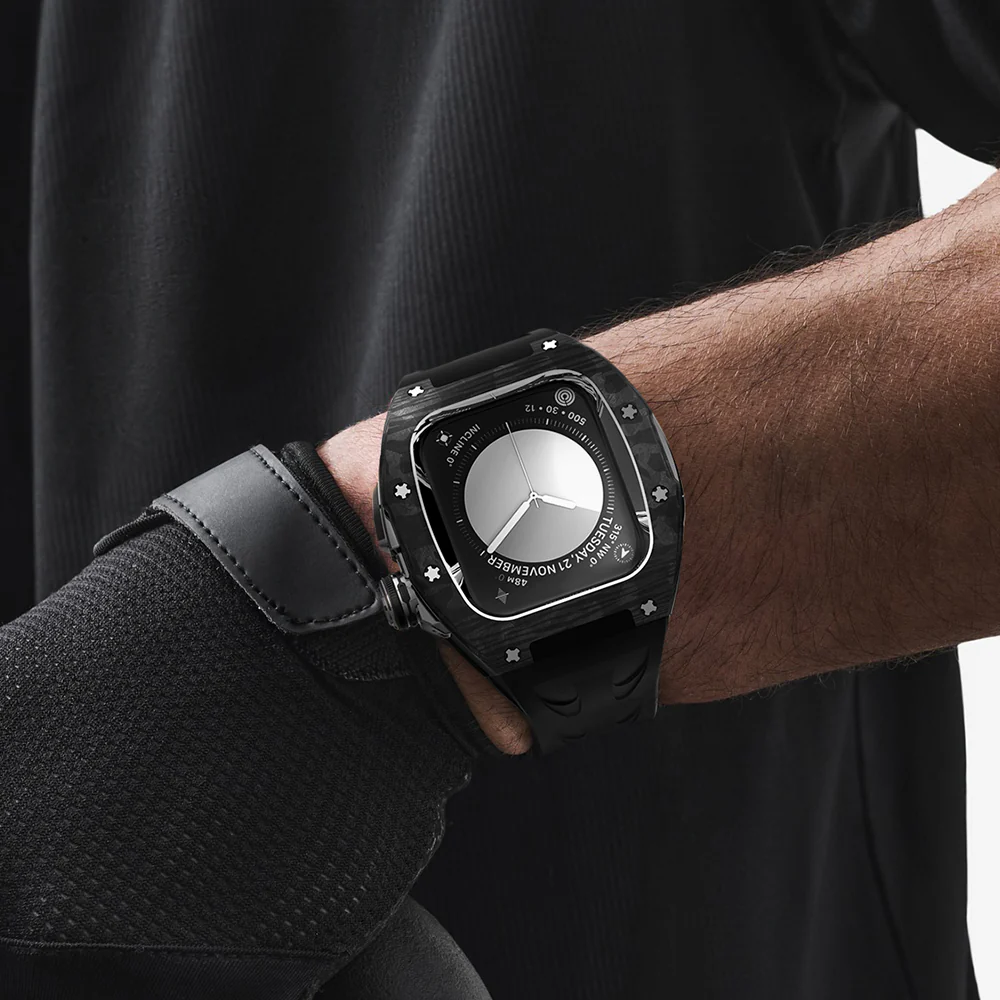 Carbon Fiber Crystal Case Mod Kit For Apple Watch
