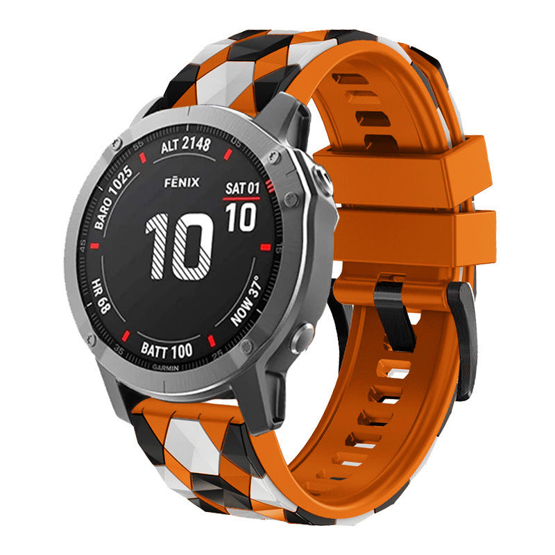 Football Pattern Sports Strap for Garmin Fenix 8 7 7X 6 6X 5X