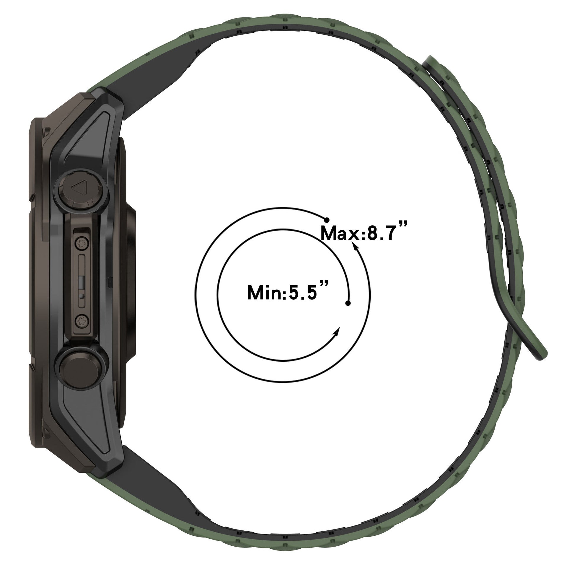 Silicone Magnetic Loop Band For Garmin Fenix 8 5X 6 Pro 6X 7 7X