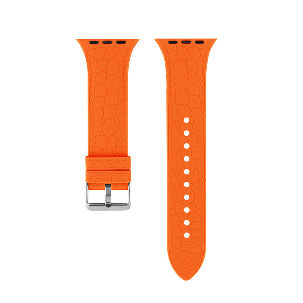Lychee Texture Silicone Watch Band For Apple Watch