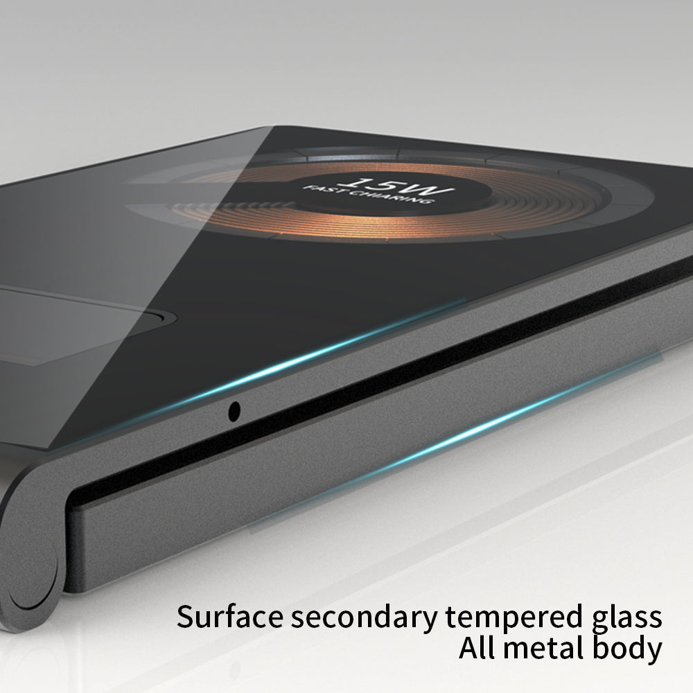 T05-Aluminum Alloy Bracket Foldable Magnetic Wireless Charger