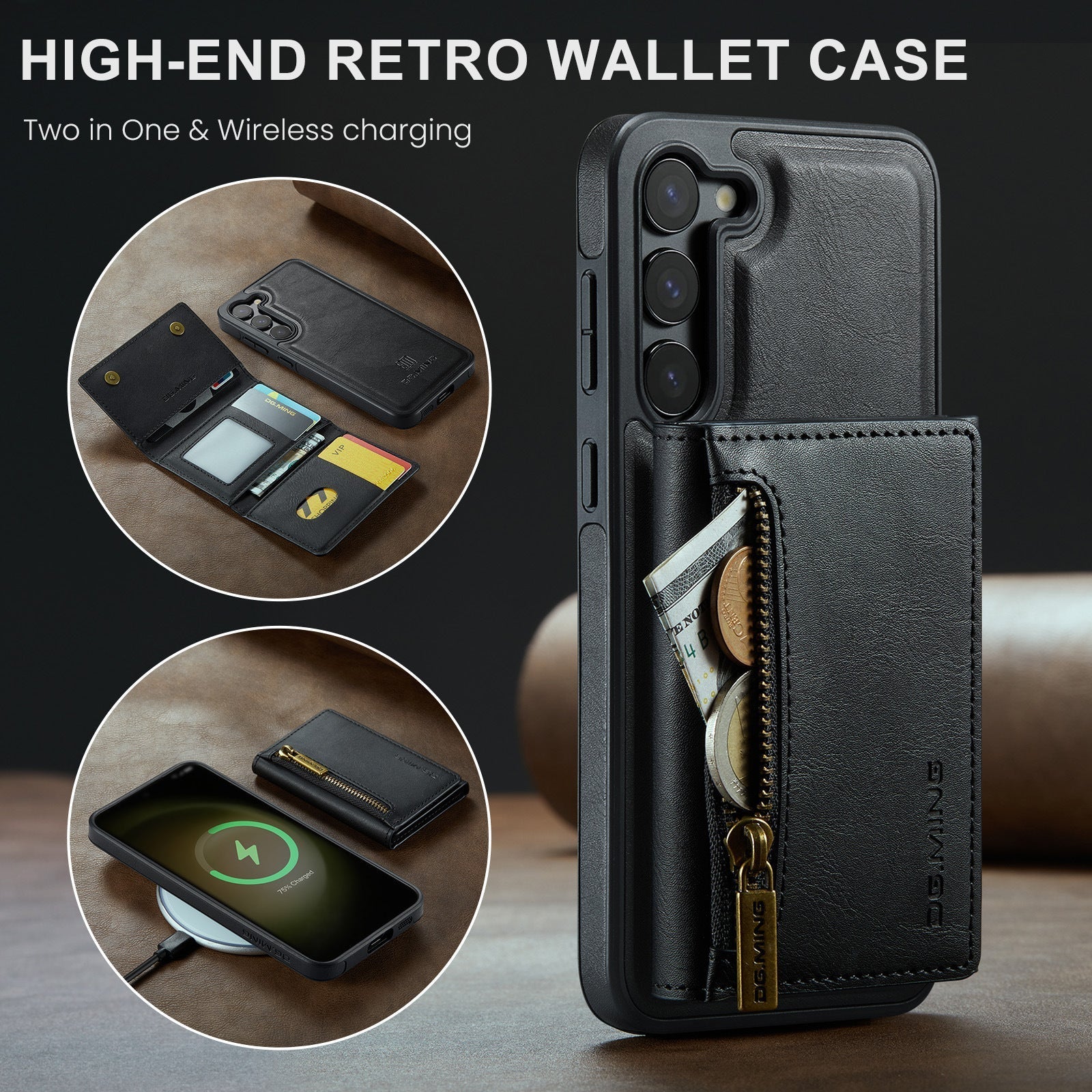 Magnetic 2 in 1 Wallet Case For iPhone 16 Pro max/ 6Pro/16/15 /14Pro