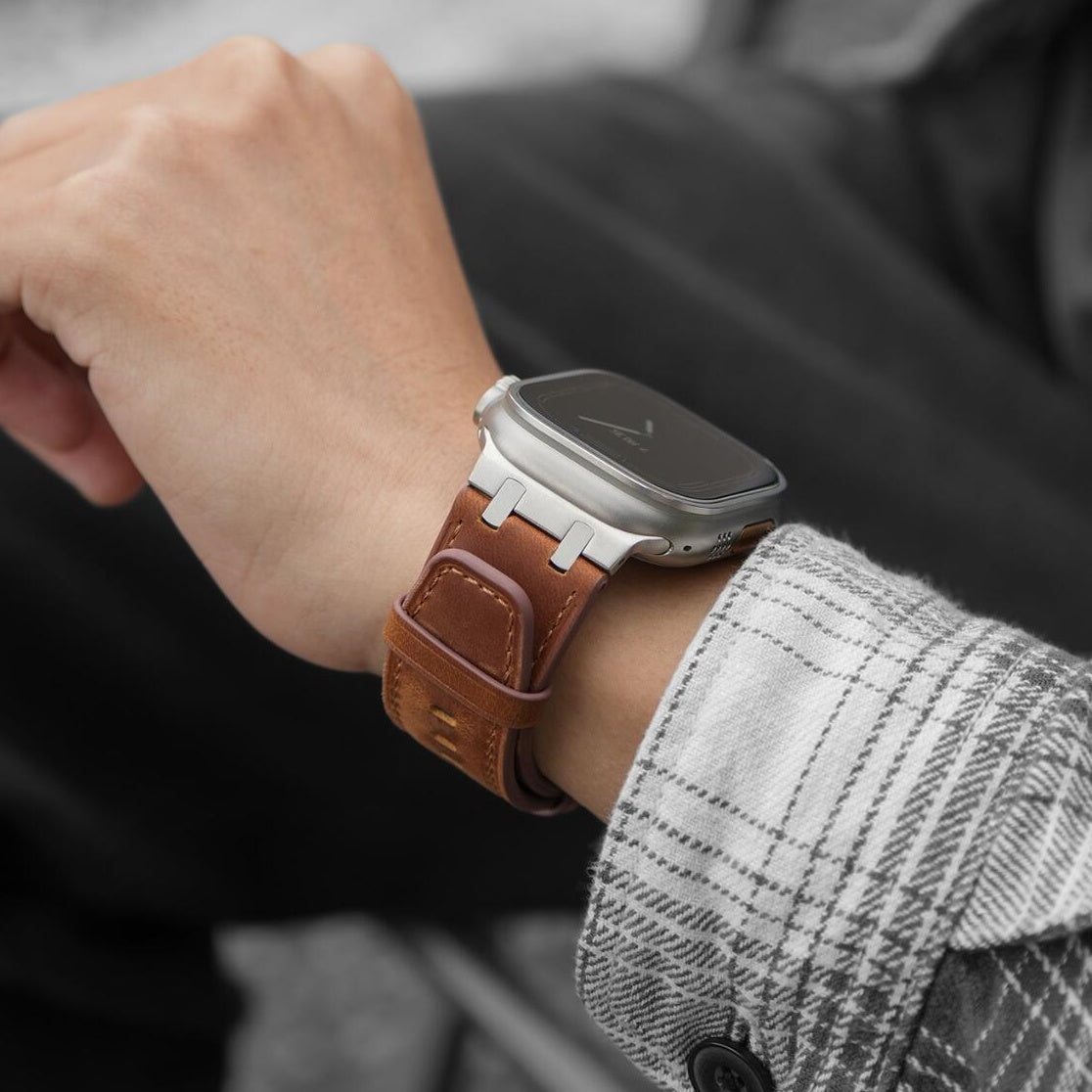 Crazy Horse Leather Strap + Metal Adapter for Apple Watch