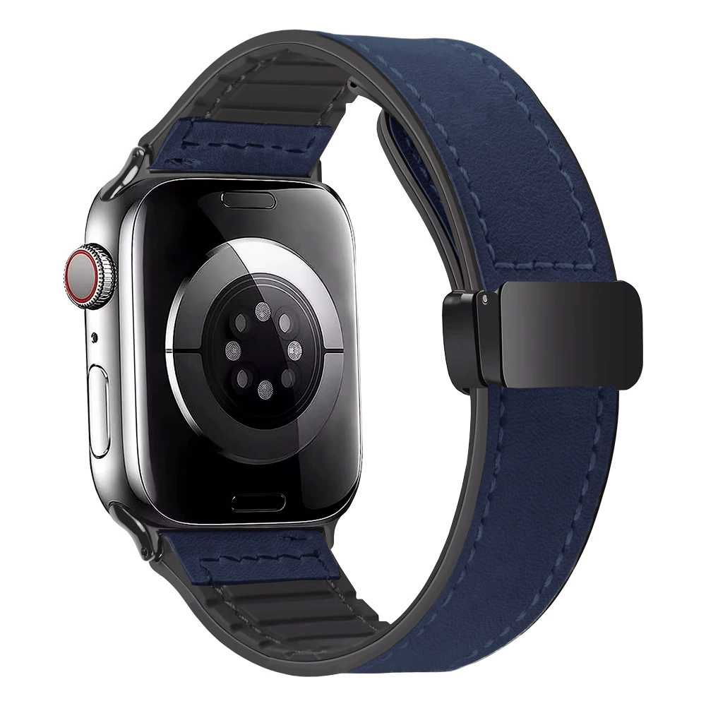 Silicone Magnetic Leather Strap For Apple Watch