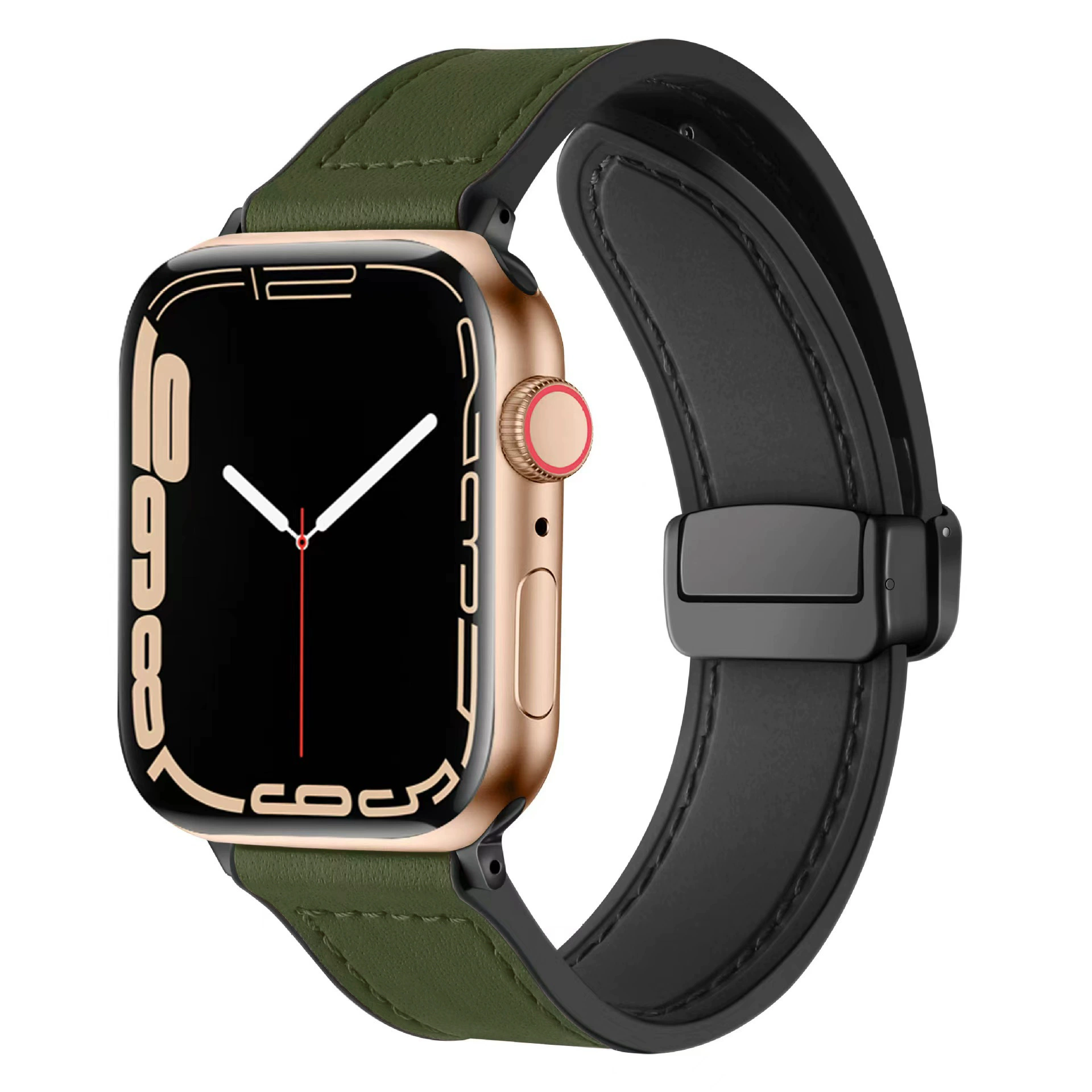 Silicone Magnetic Leather Strap For Apple Watch