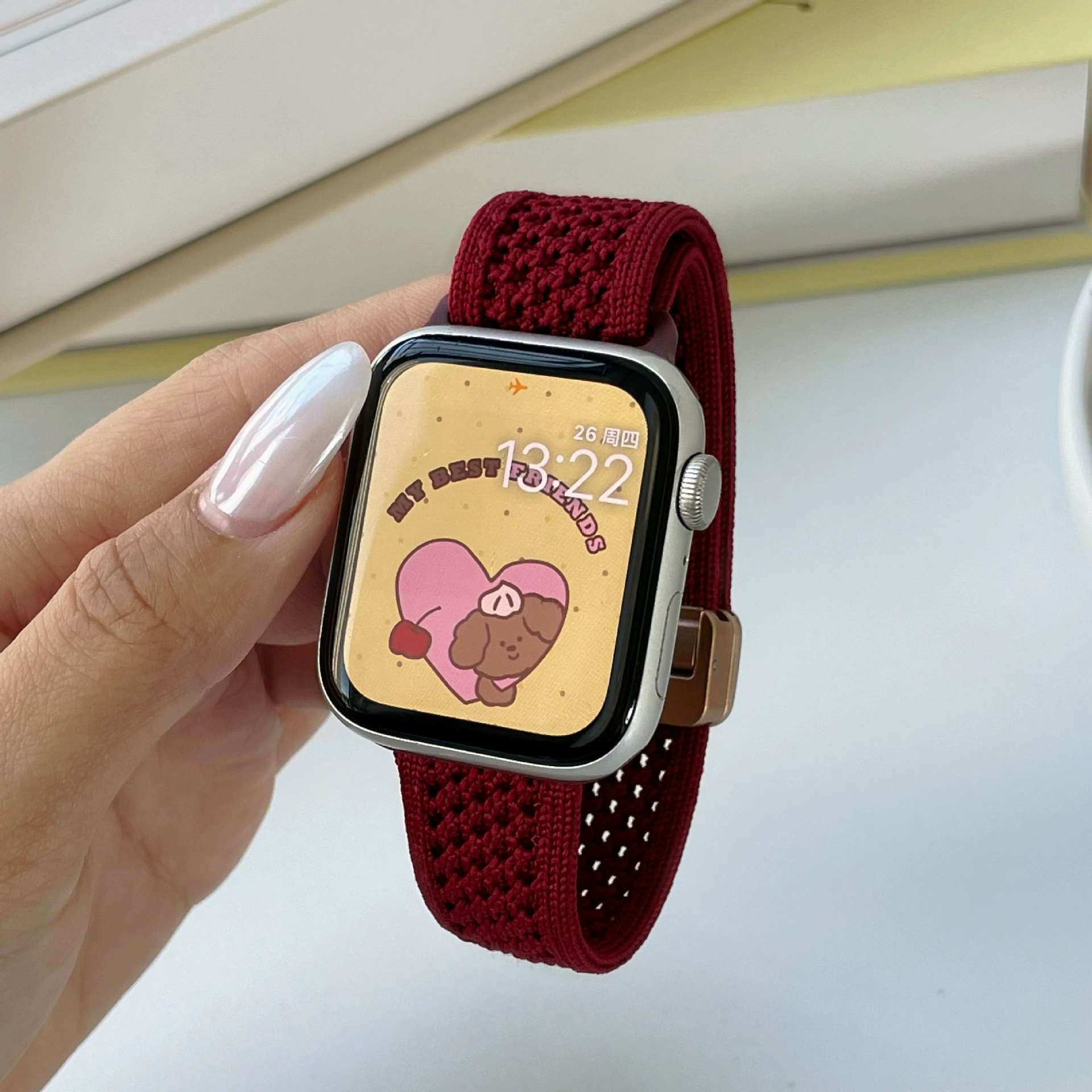 Braided Mesh Nylon Loop with Magnetic Clasp For Apple Watch