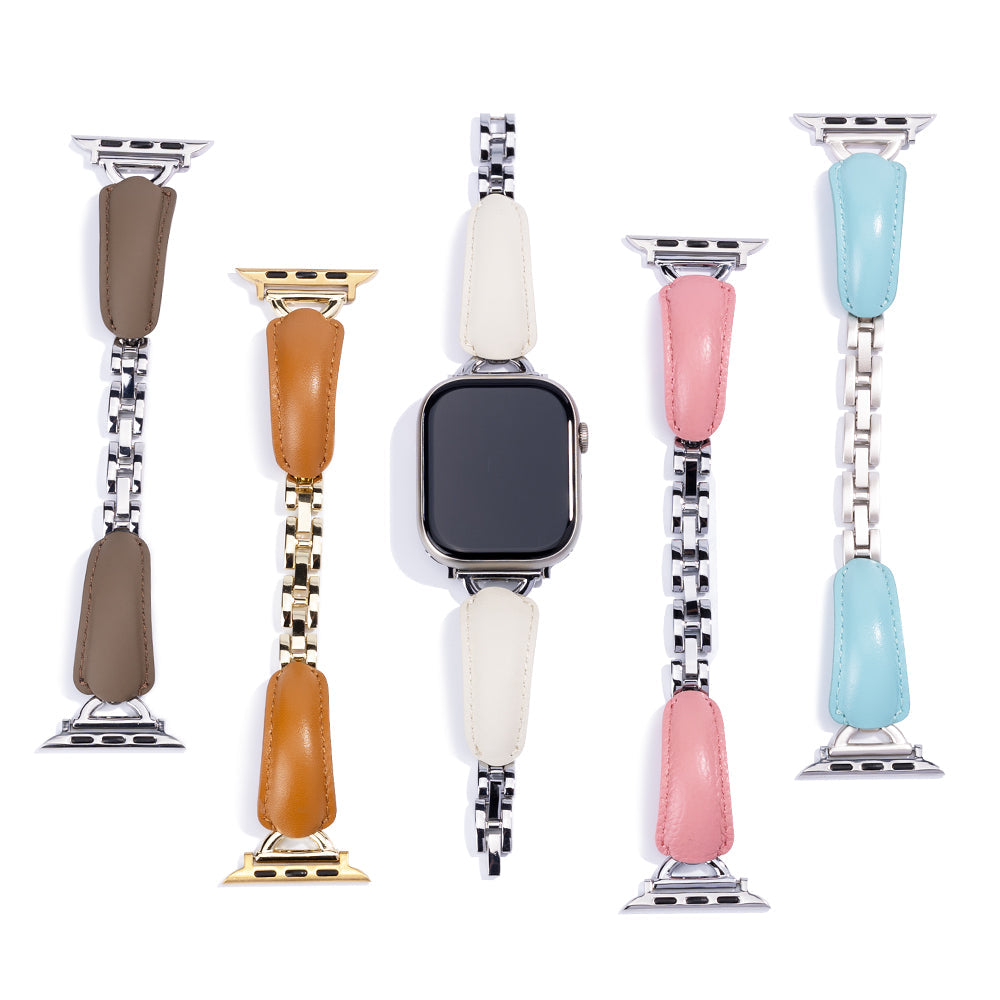 Leather Ring Buckle Band For Apple Watch