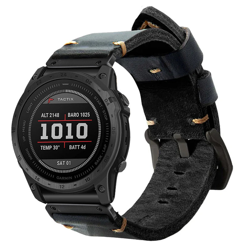 Vintage Leather Strap For Garmin Fenix 8 7X 6X Pro