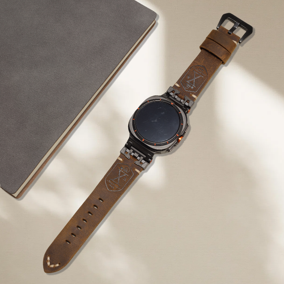 Armor Metal Leather Strap for Samsung Watch Ultra 47mm