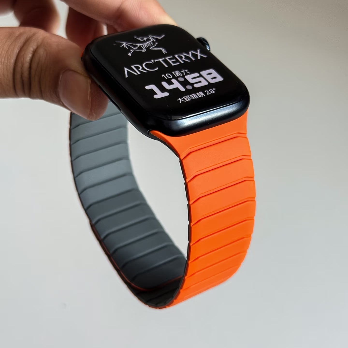 Tire tread magnetic strap for Apple Watch