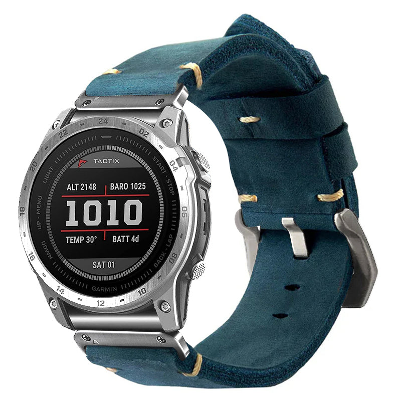 Vintage Leather Strap For Garmin Fenix 8 7X 6X Pro