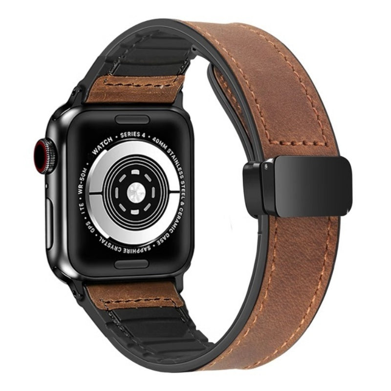 Silicone Magnetic Leather Strap For Apple Watch
