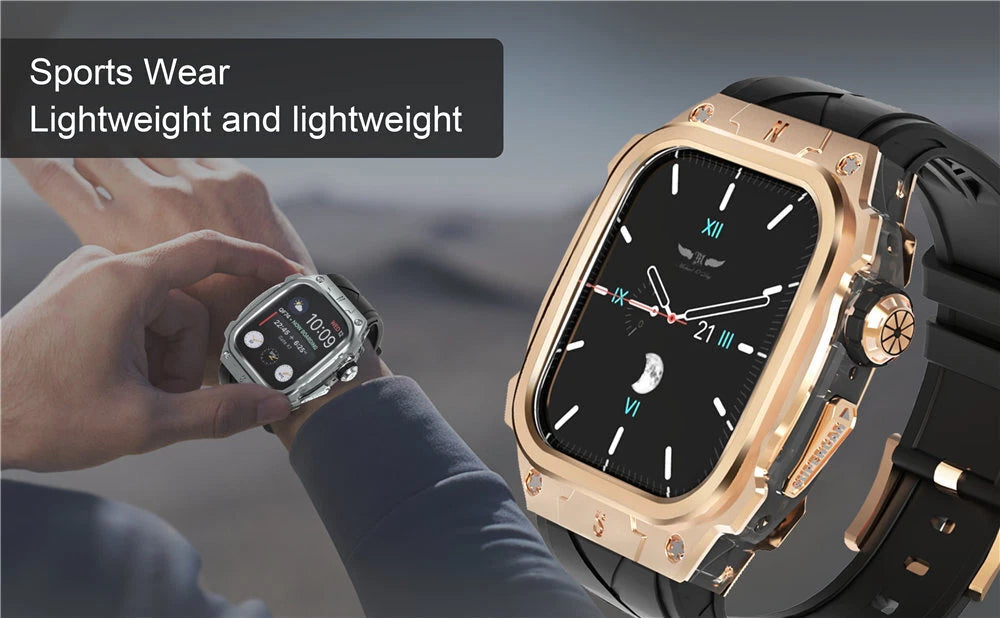 Steel Mod Kit Case Band Protective Cover For Apple Watch 10 46mm