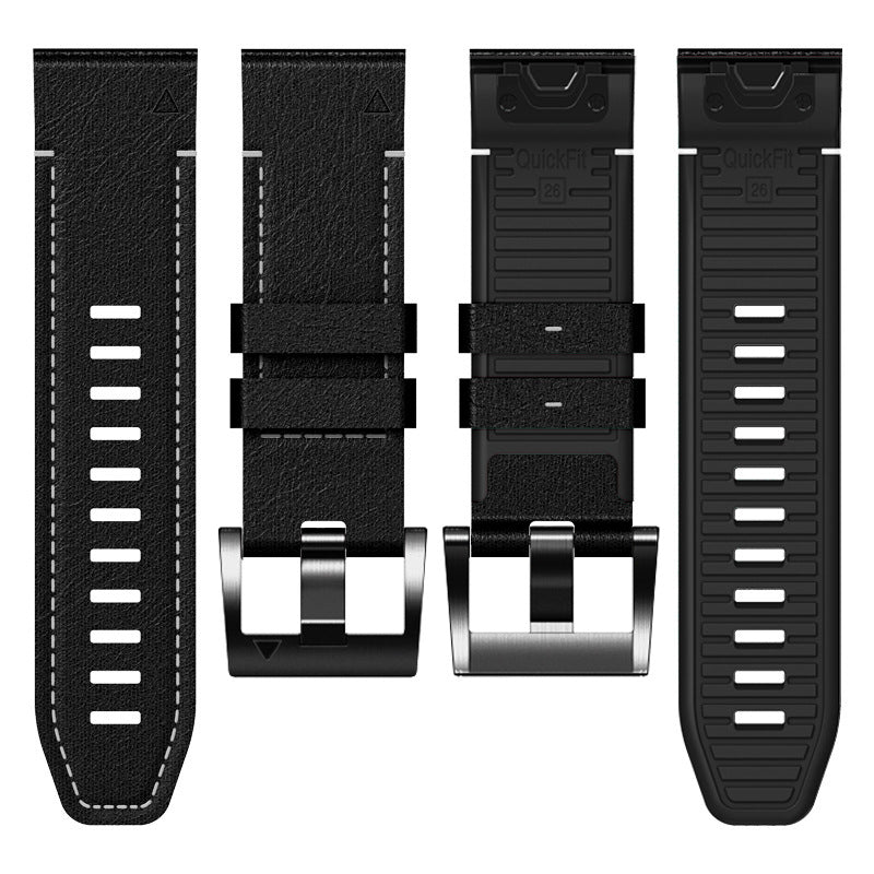 TPU + Leather Strap for Garmin Fenix 8 7X 6X Pro