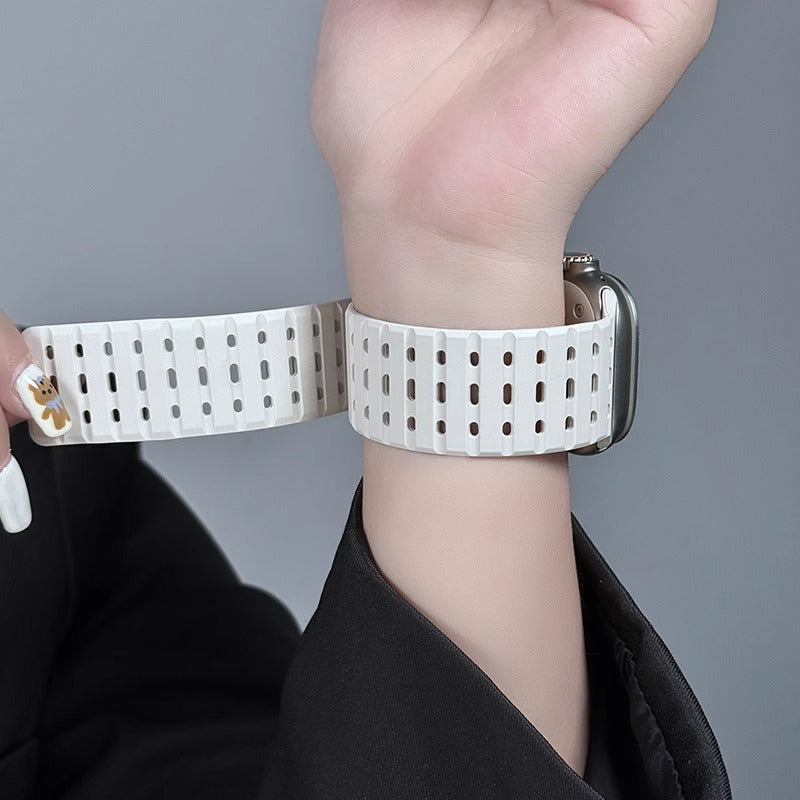 AW Breathable Magnetic Silicone Strap For Apple Watch