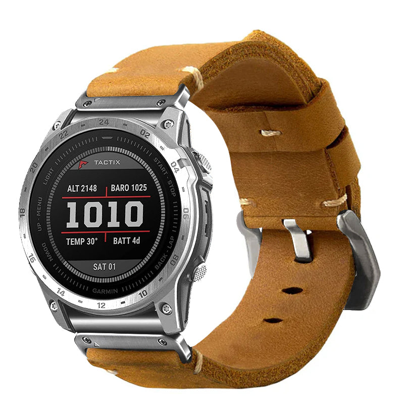 Vintage Leather Strap For Garmin Fenix 8 7X 6X Pro