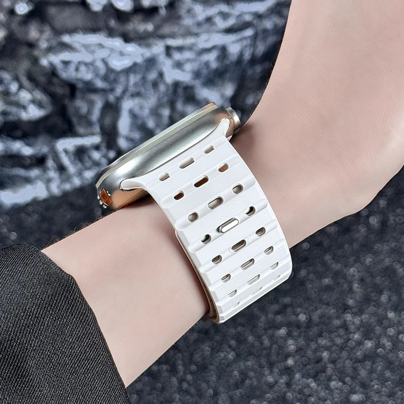 AW Breathable Magnetic Silicone Strap For Apple Watch