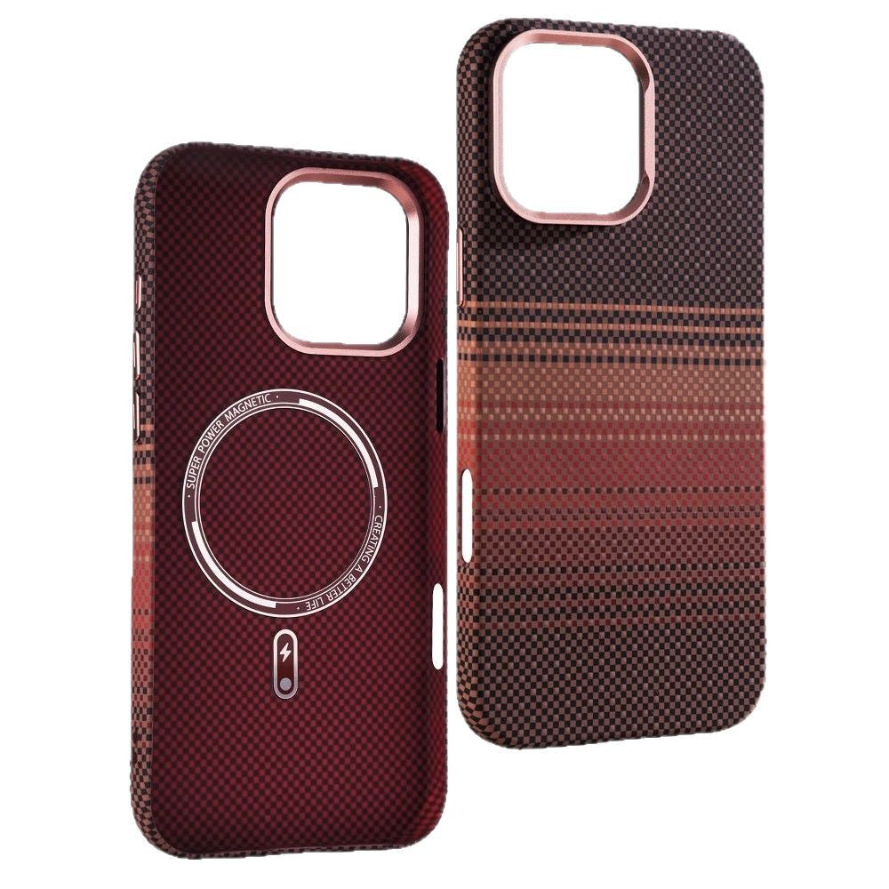Magnetic Kevlar Carbon Fiber Pattern For iPhone 16Pro 15 Pro Max 14