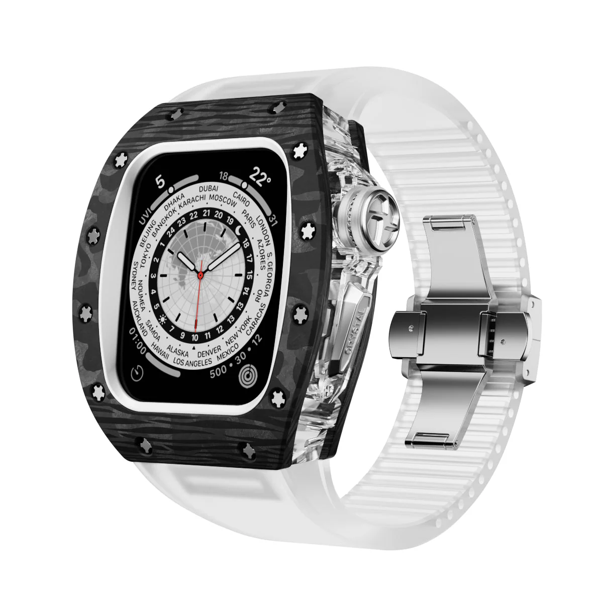 Carbon Fiber Crystal Case Mod Kit For Apple Watch