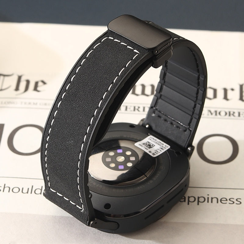 Silicone Magnetic Leather Strap For Samsung Watch 7 Ultra/7 6 4 5 Pro