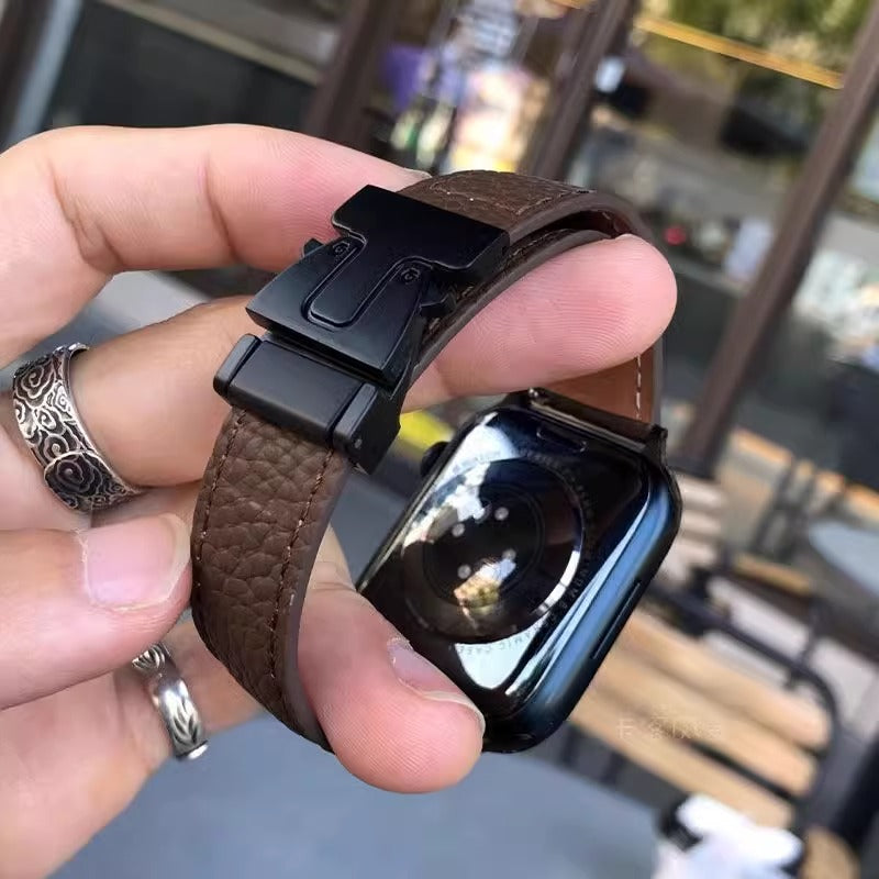 Magnetic Buckle Leather Band for Apple Watch