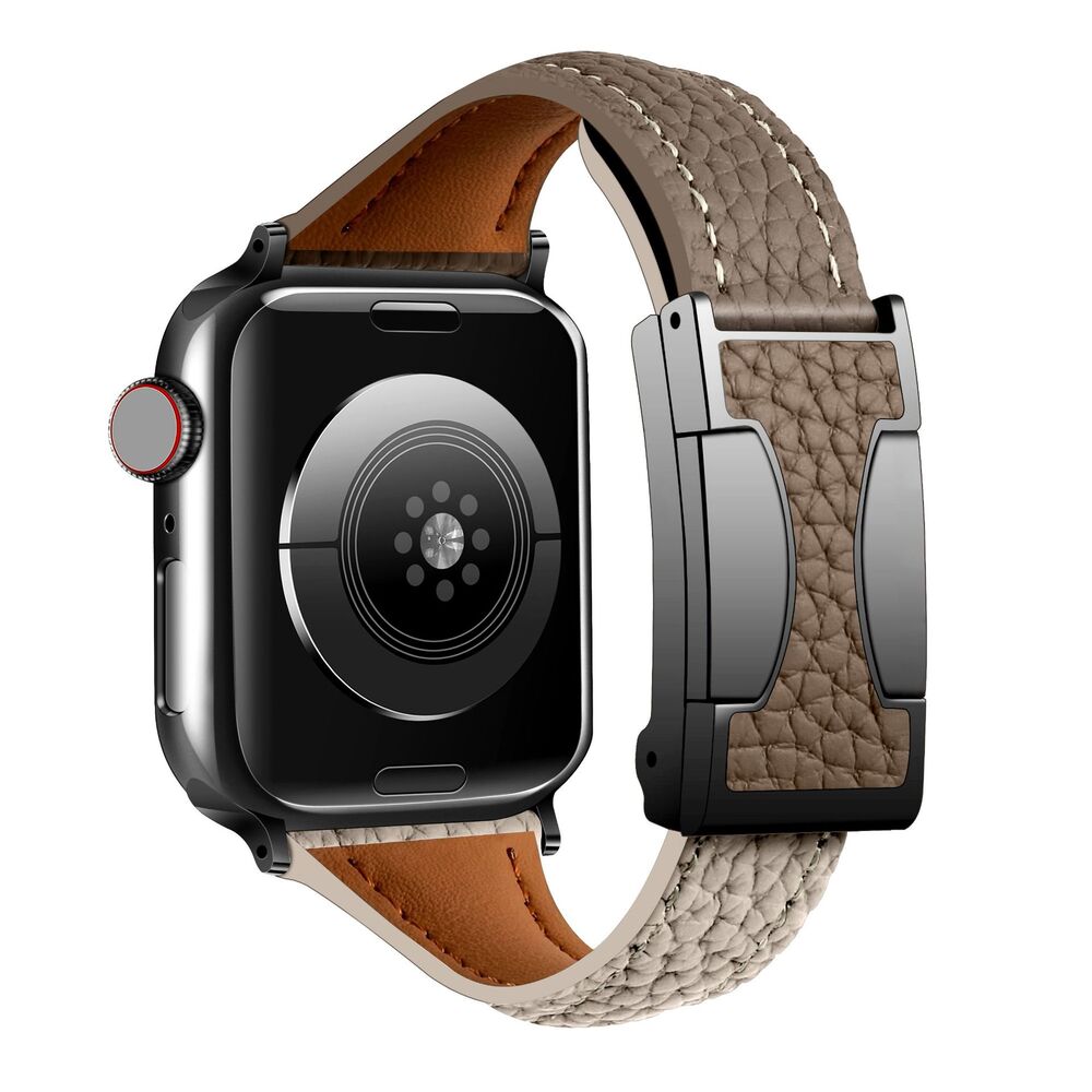 Textured Leather Strap For Apple Watch