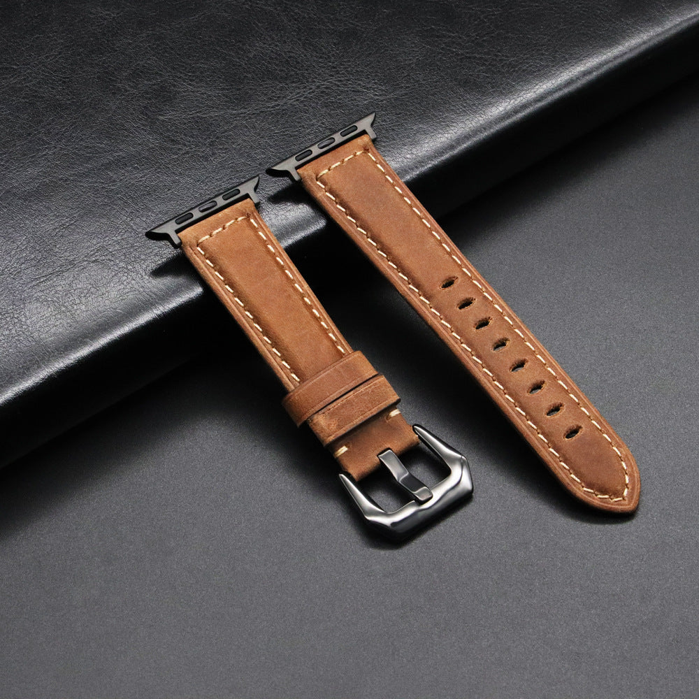 Handgefertigtes Apple Watch Lederband im Vintage-Look