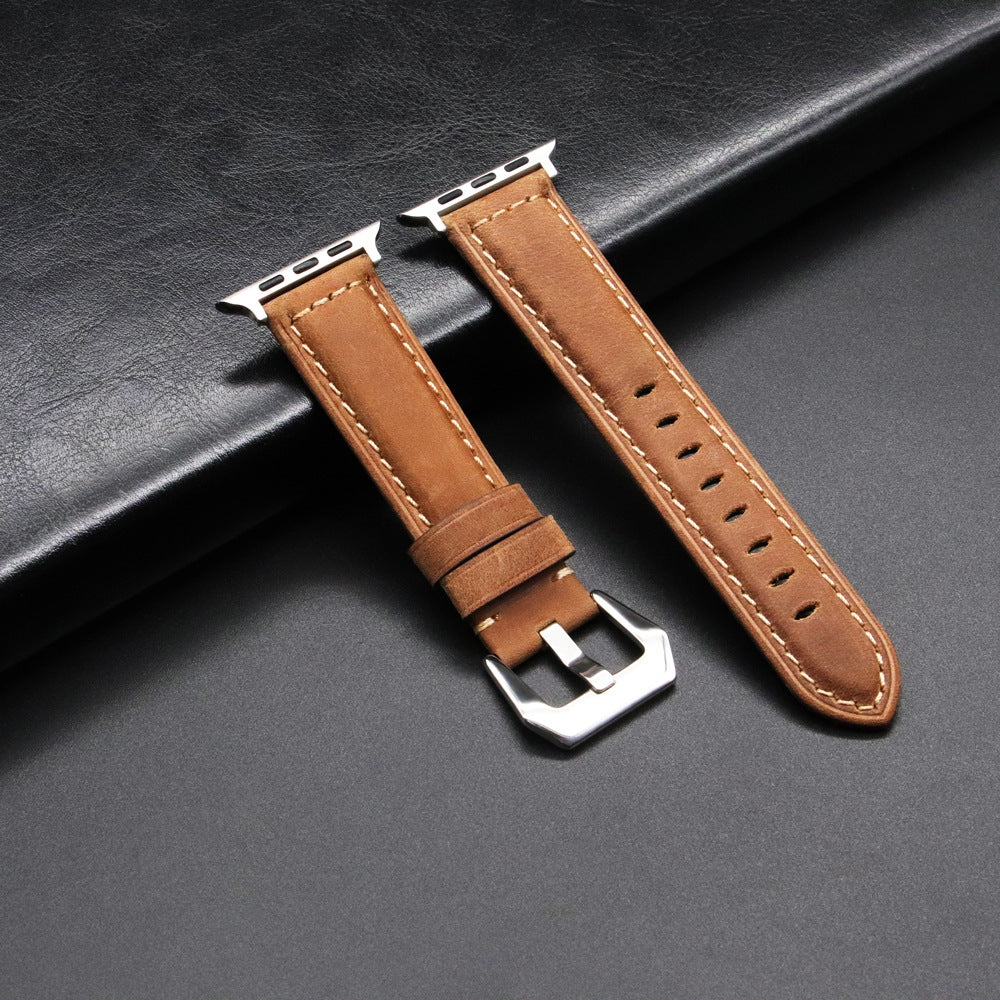 Handgefertigtes Apple Watch Lederband im Vintage-Look