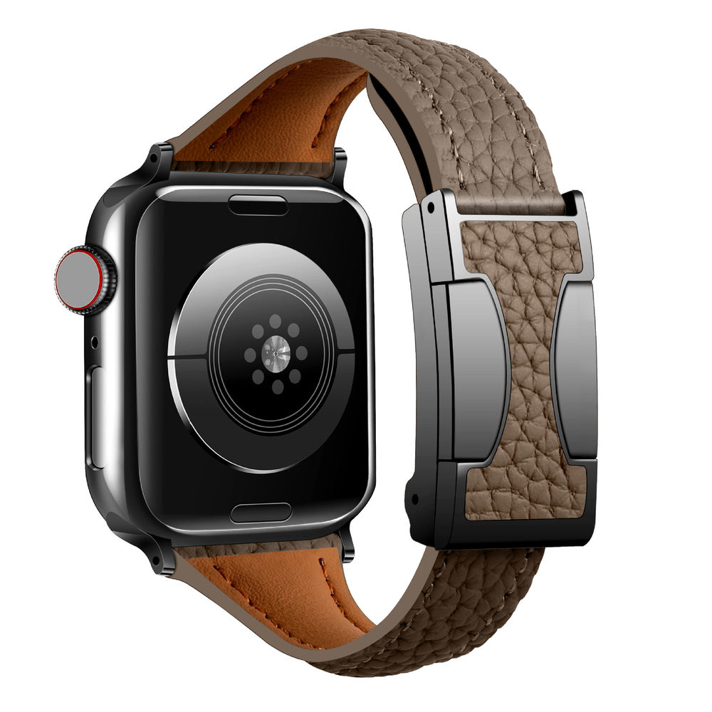 Textured Leather Strap For Apple Watch