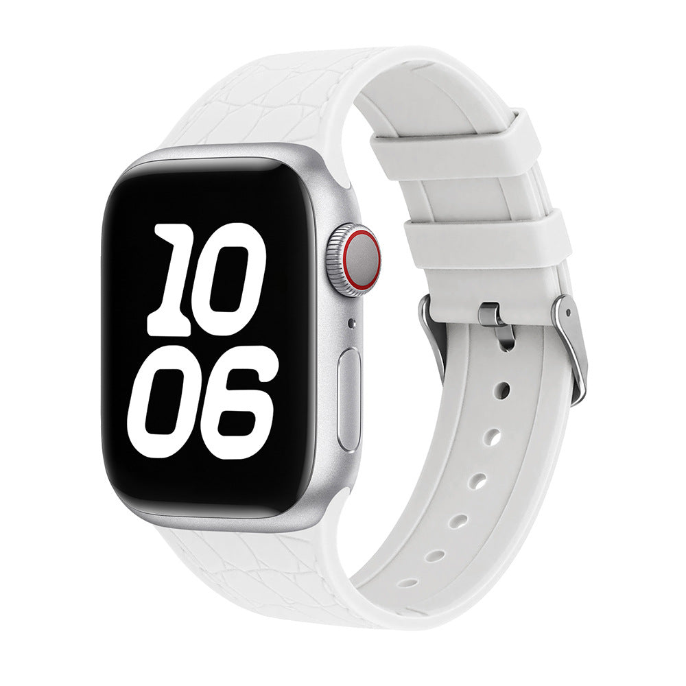 Lychee Texture Silicone Watch Band For Apple Watch