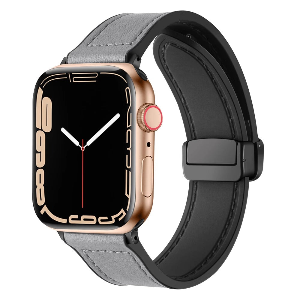 Silicone Magnetic Leather Strap For Apple Watch