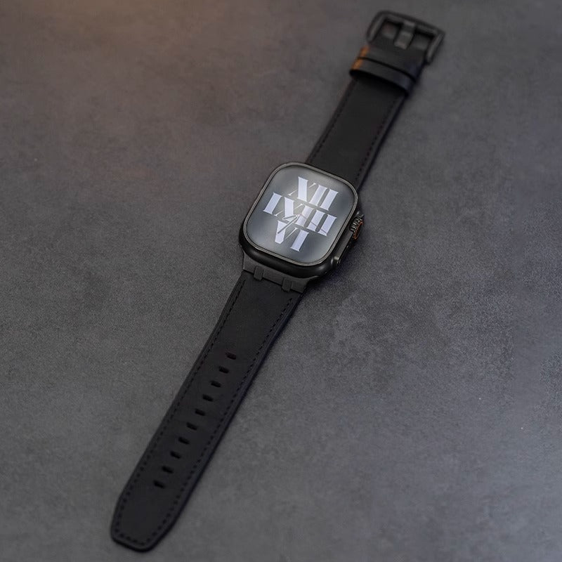 Crazy Horse Leather Strap + Metal Adapter for Apple Watch