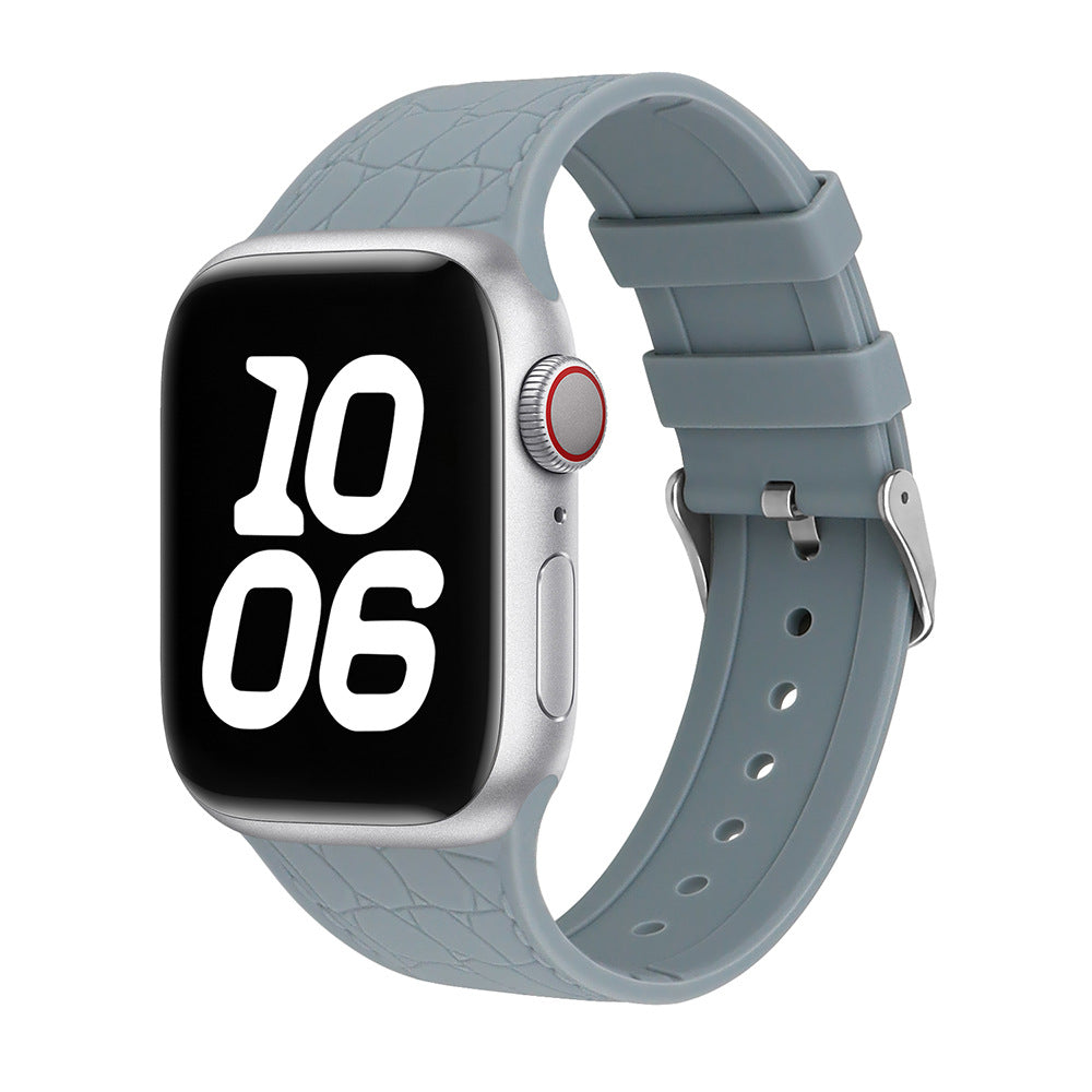 Lychee Texture Silicone Watch Band For Apple Watch