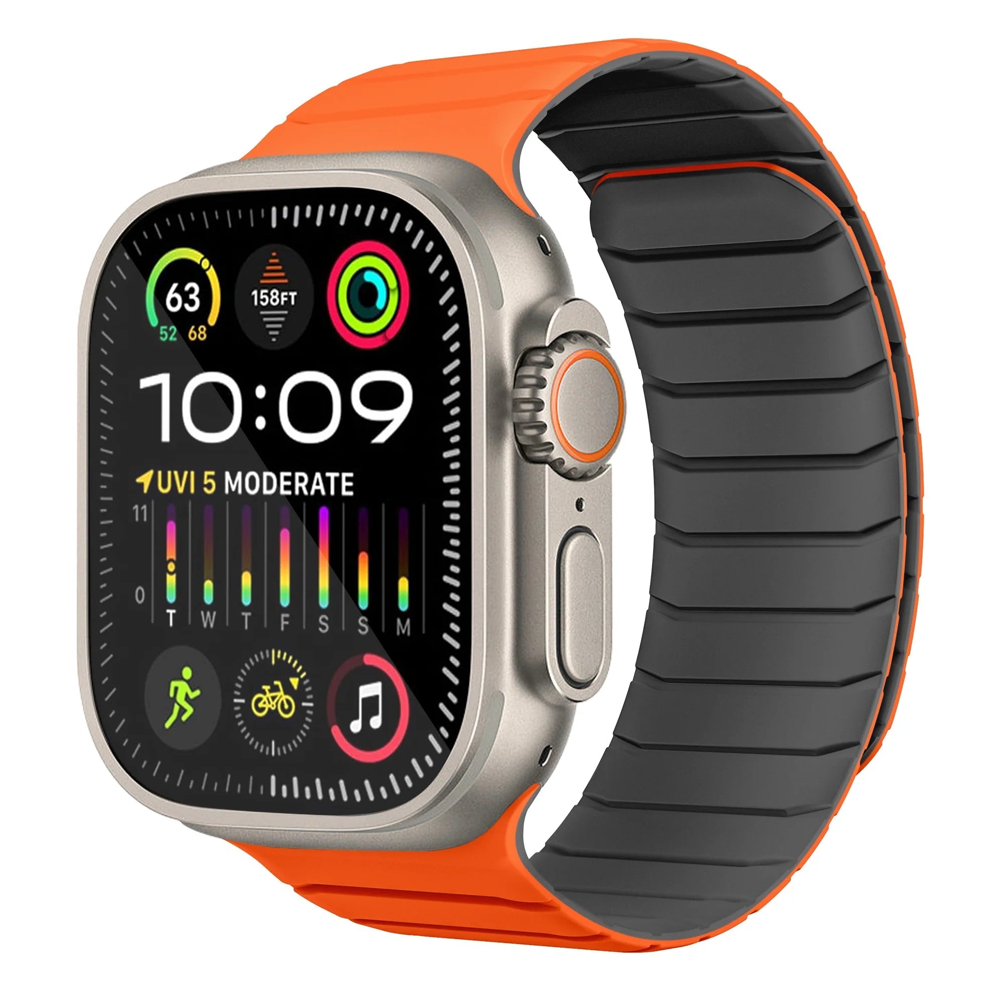 Tire tread magnetic strap for Apple Watch