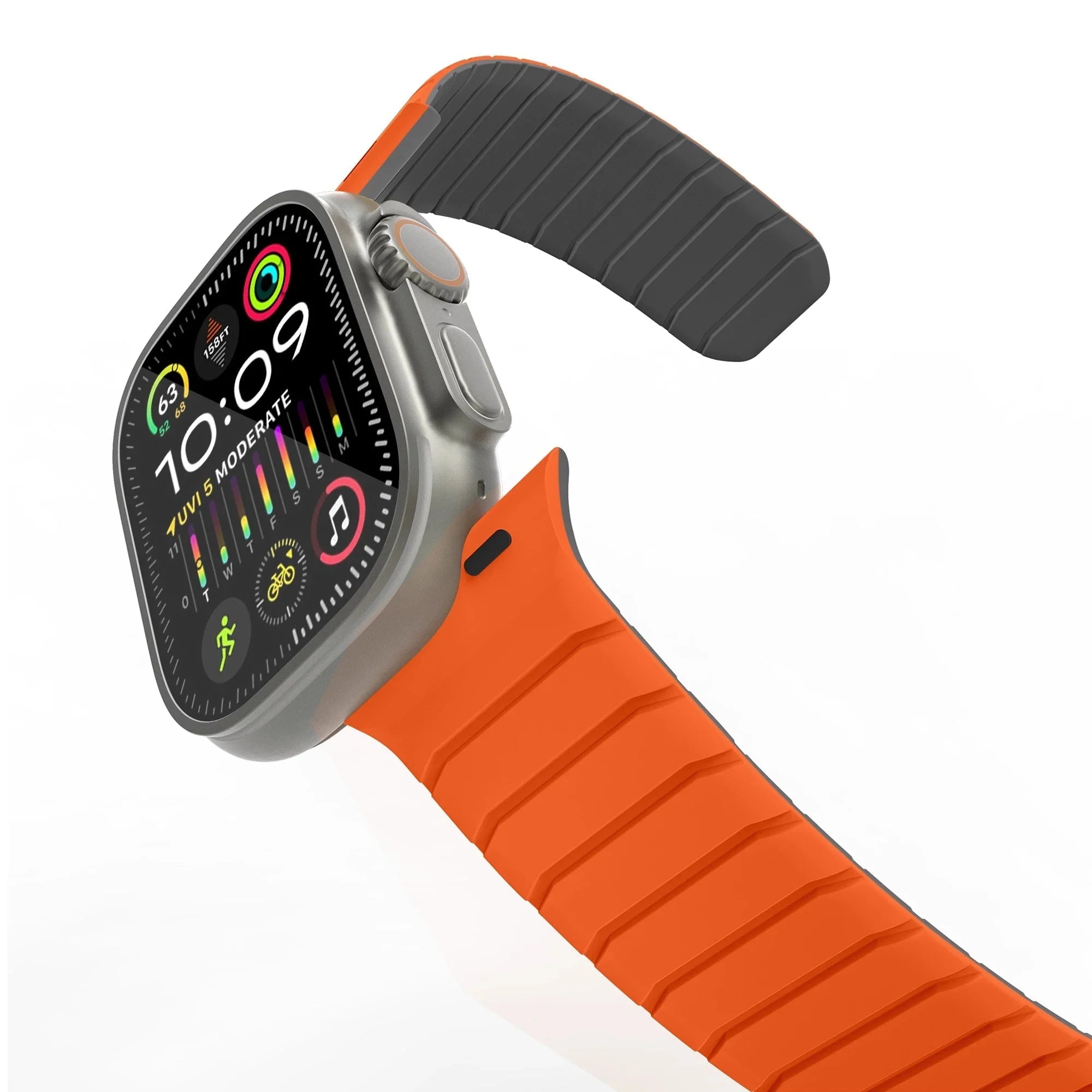 Tire tread magnetic strap for Apple Watch