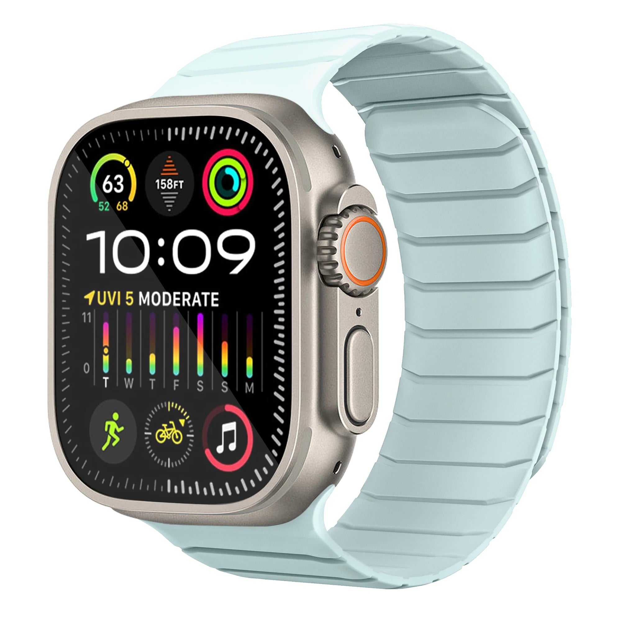 Tire tread magnetic strap for Apple Watch