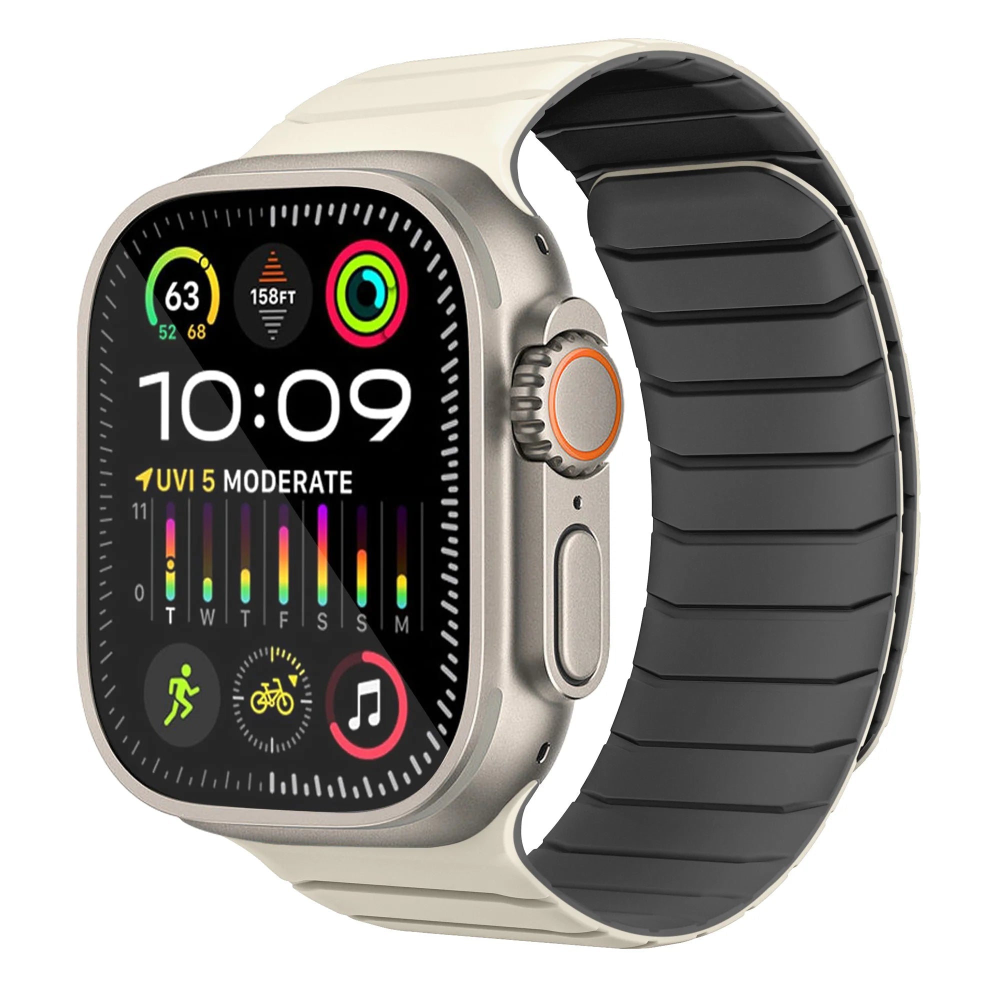 Tire tread magnetic strap for Apple Watch