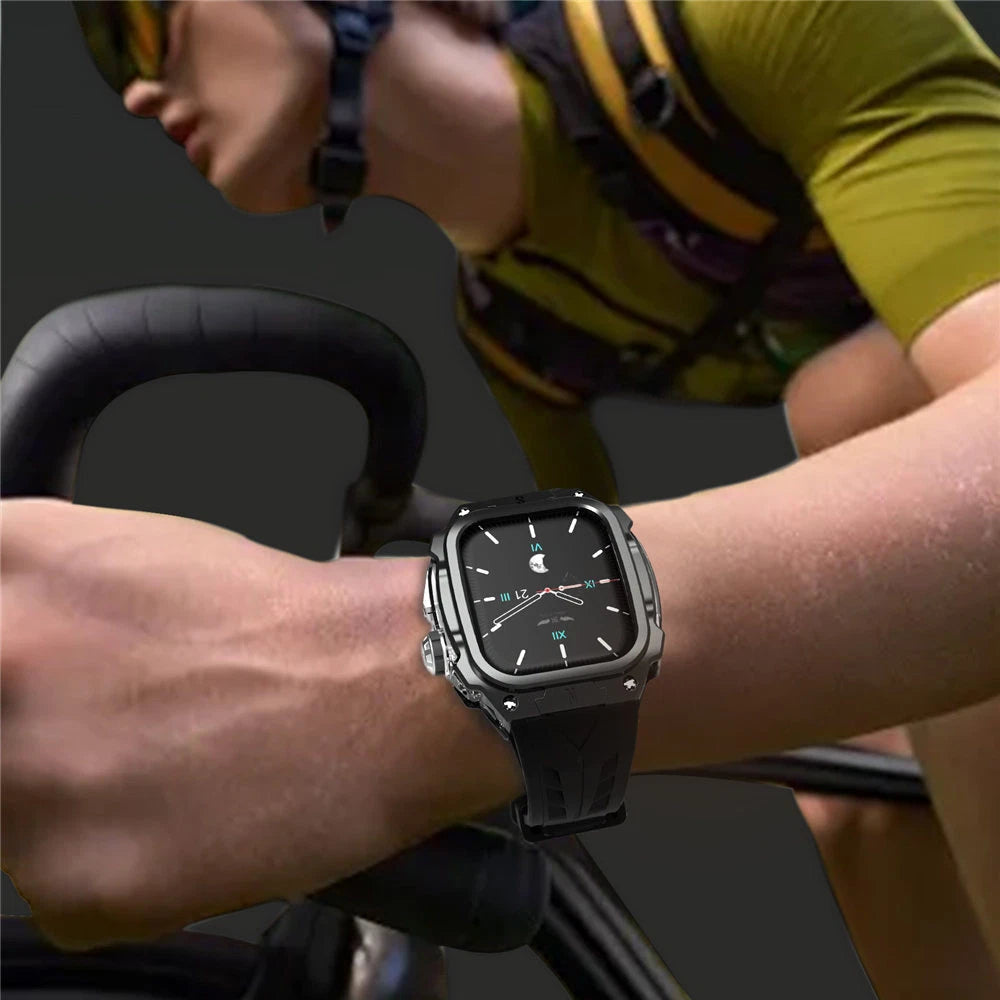 Steel Mod Kit Case Band Protective Cover For Apple Watch 10 46mm