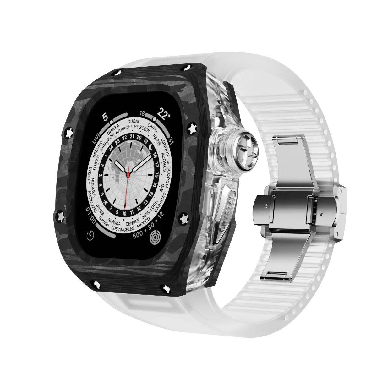 Carbon Fiber Crystal Case Mod Kit For Apple Watch