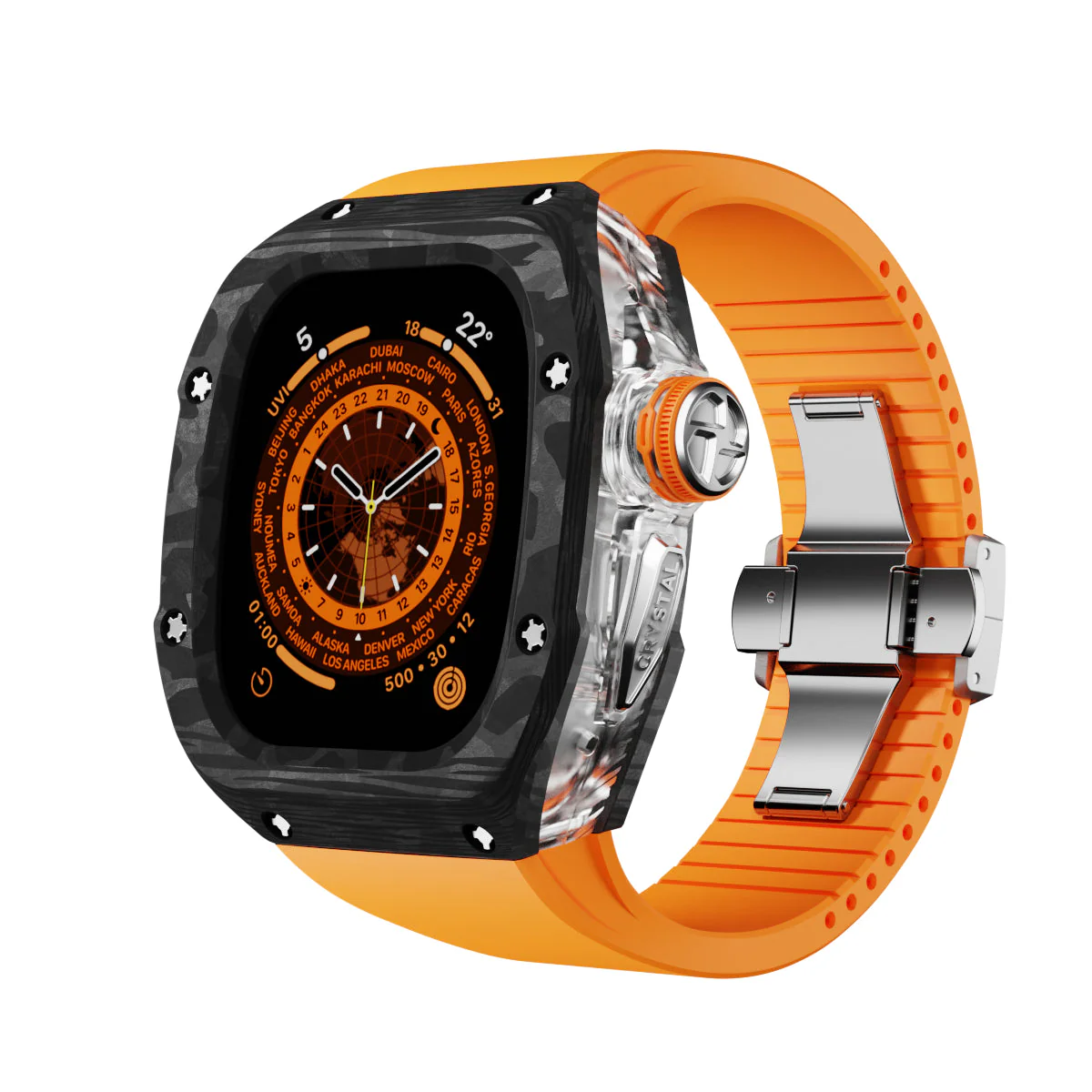 Carbon Fiber Crystal Case Mod Kit For Apple Watch