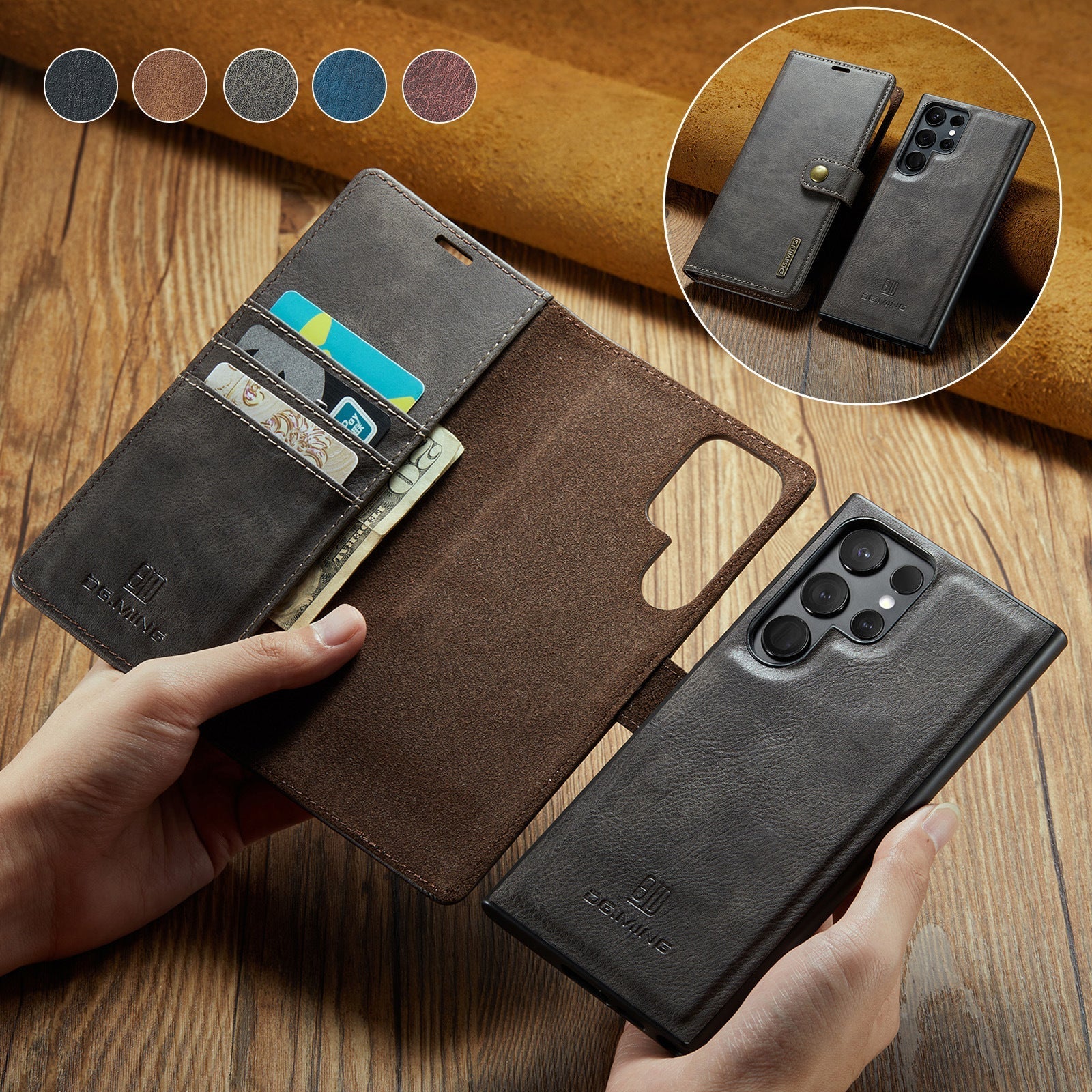 Wallet-style magnetic case for Samsung Galaxy S25/S24/S23 Ultra