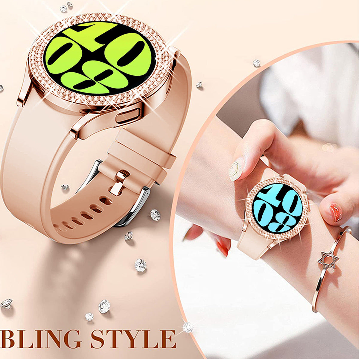 Diamond-Encrusted Protective Case For Samsung Galaxy Watch7/6/5