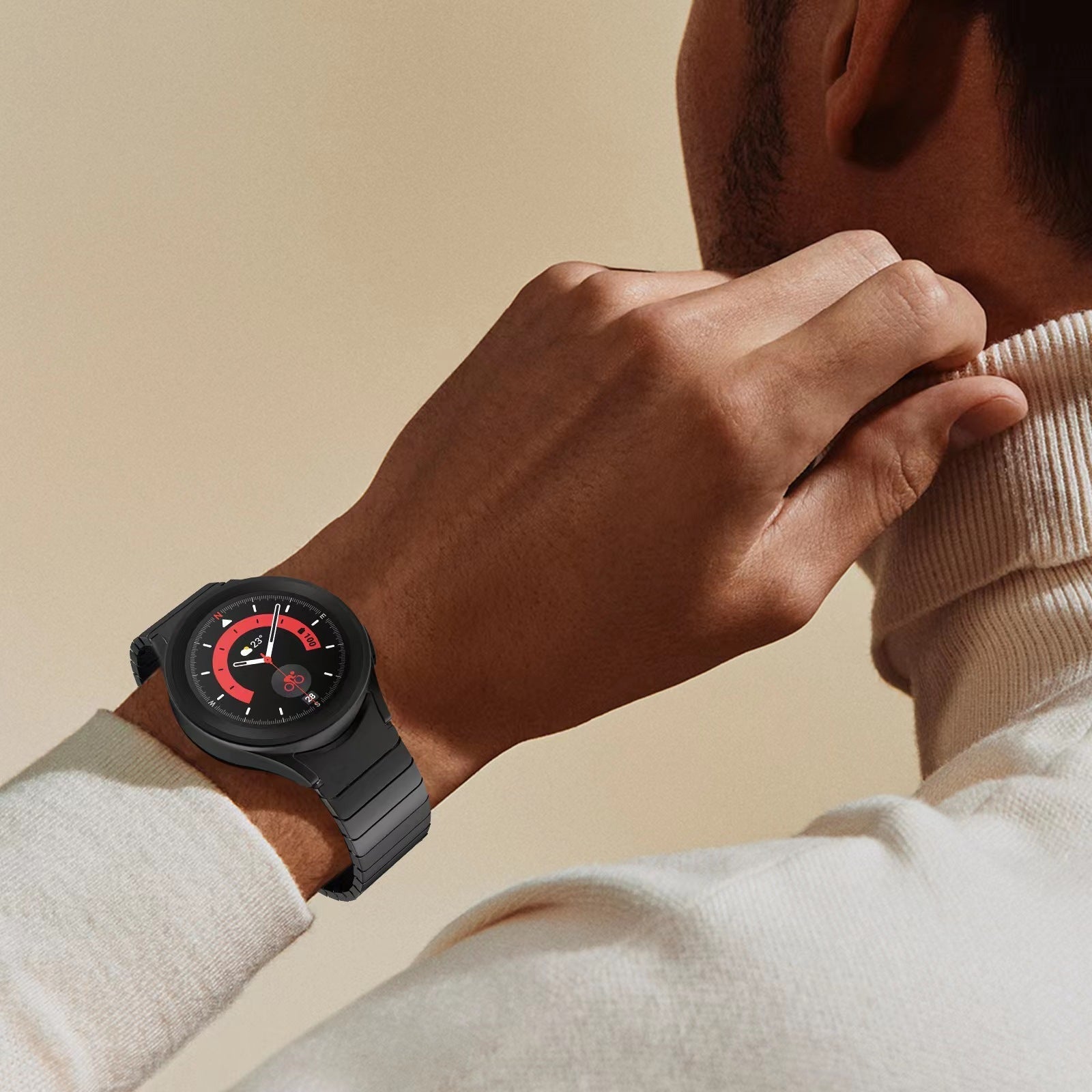 Stainless Steel Butterfly Buckle Band For Samsung Galaxy Watch4 5 6 7 Pro