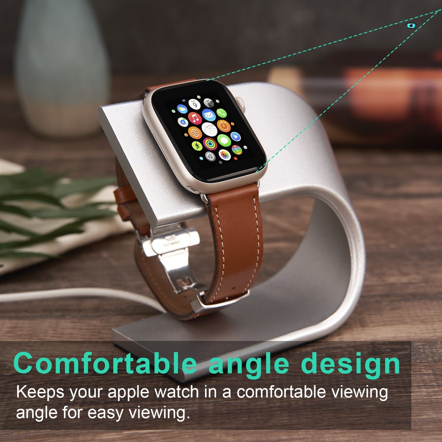 Aluminum Alloy U-shaped Charging Holder Stand For Apple watch