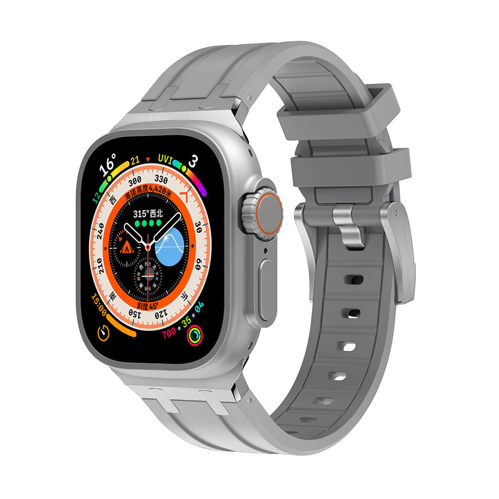 Metal Head Silicone Band For Apple Watch