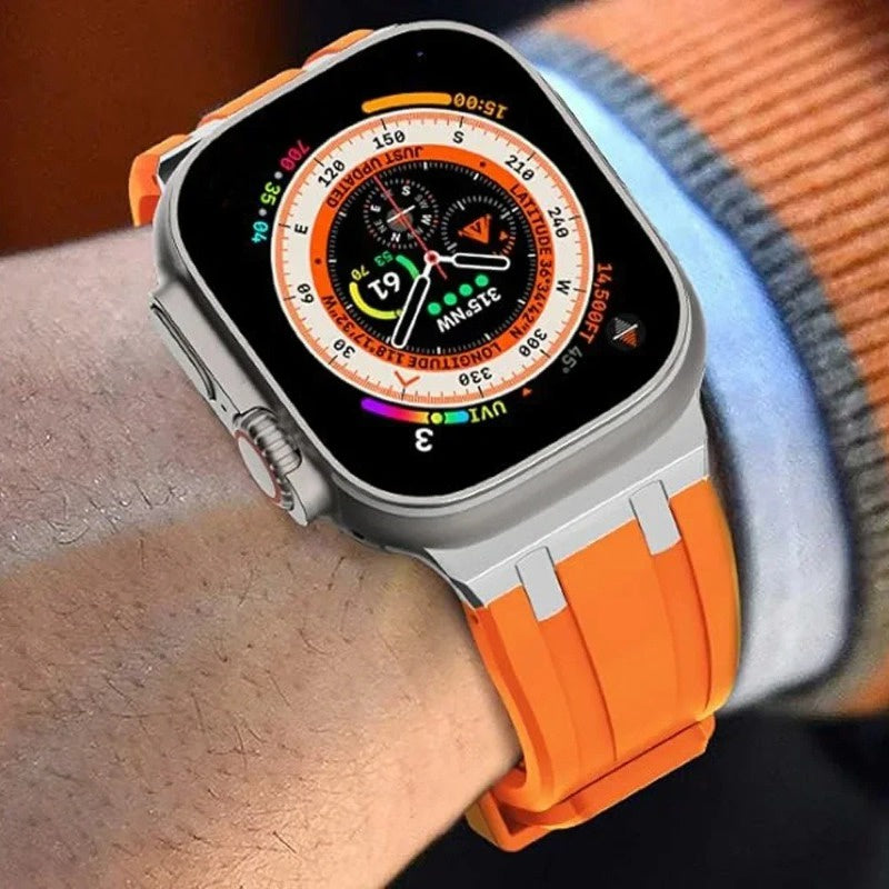 Metal Head Silicone Band For Apple Watch
