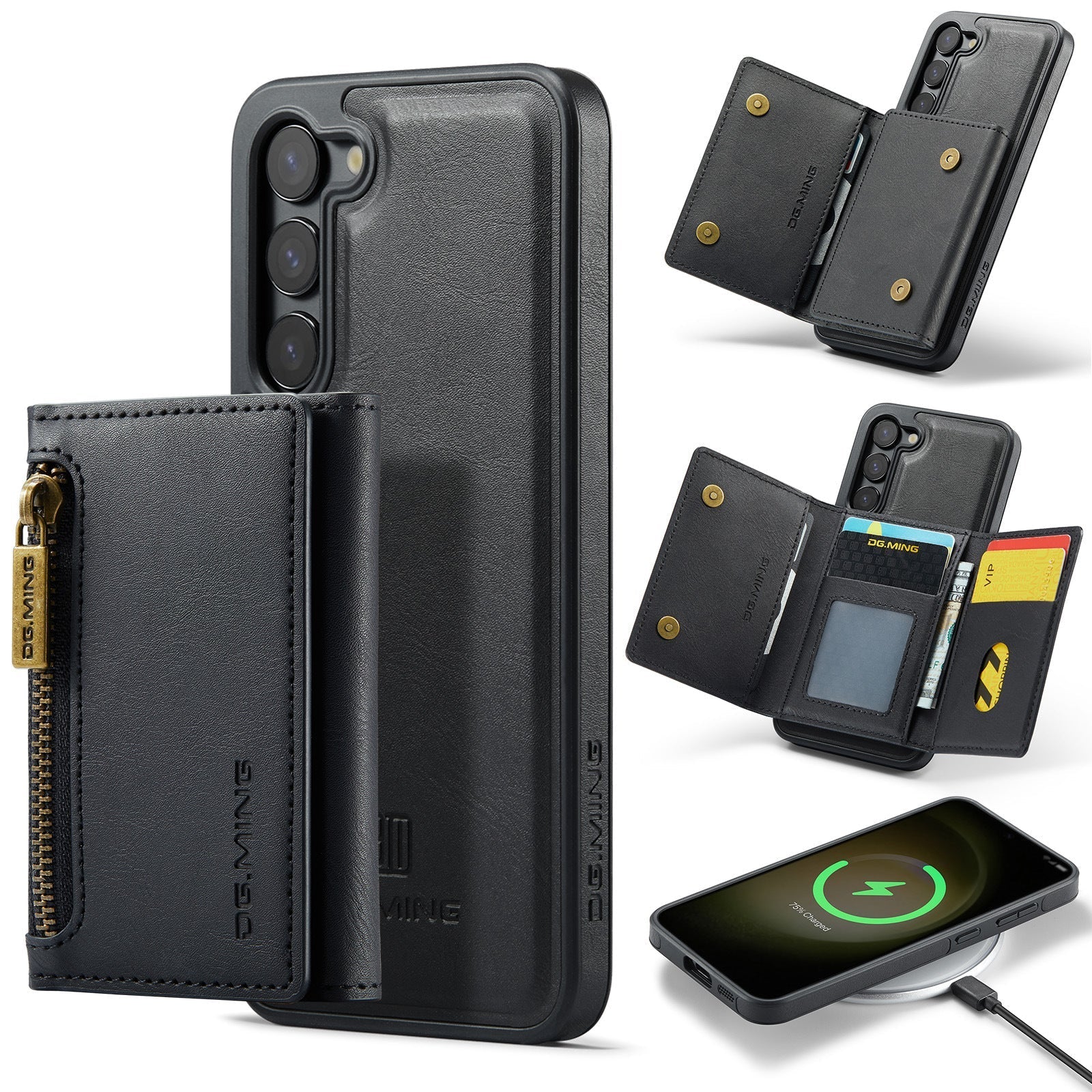 Magnetic 2 in 1 Wallet Case For iPhone 16 Pro max/ 6Pro/16/15 /14Pro