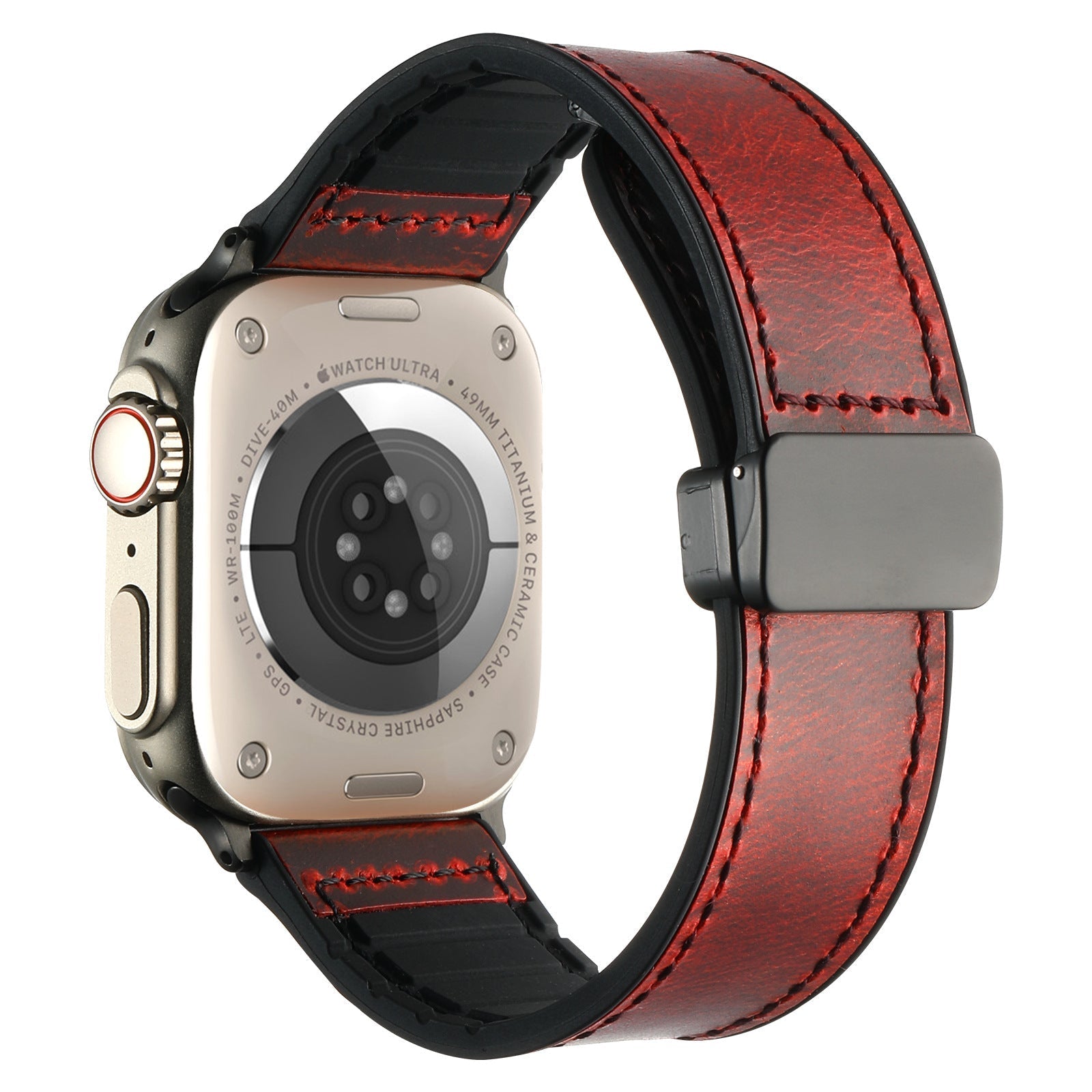 Silicone Magnetic Leather Strap For Apple Watch