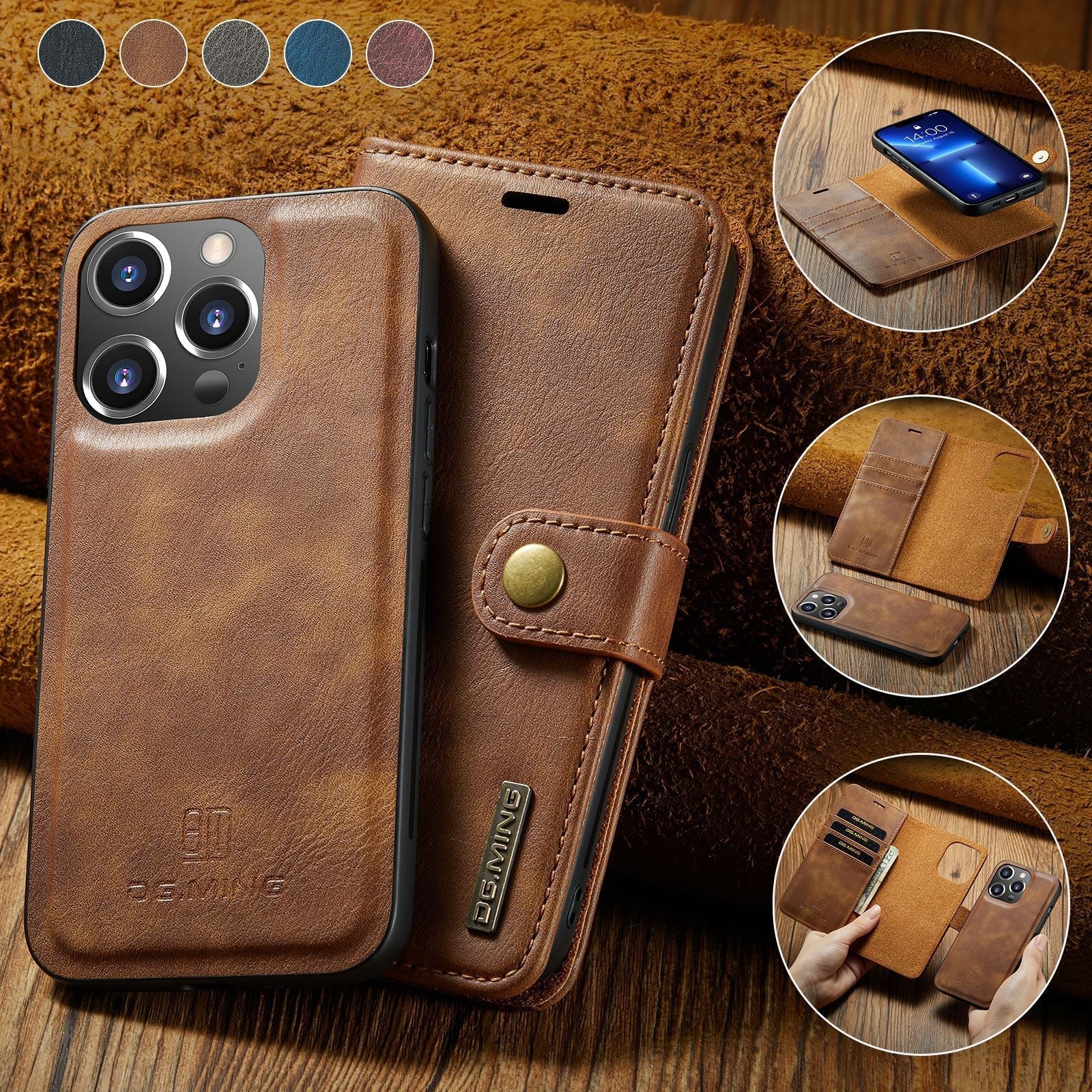 Wallet-style magnetic case for iPhone 16/15/14 Pro Max
